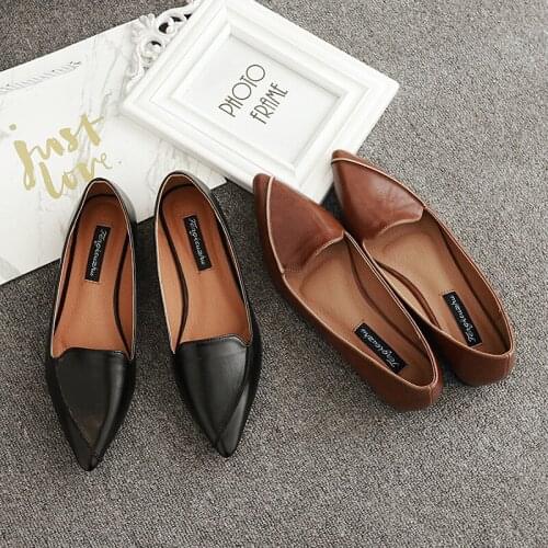 Loafers Women Korean Shoes Slip On Shoes For Women Leather Shoes Women Обувь Осень Женская Chaussures Femmes T Nouveau 2020