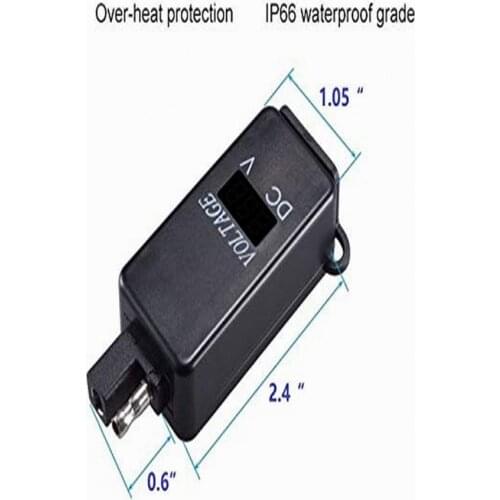 Universal SAE Adapter Dual Volt Meter Gauge Quick Disconnect