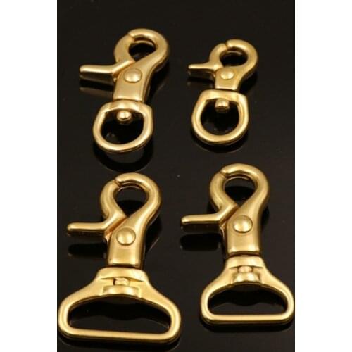 1x Solid Brass Trigger Clips Swivel Eye Bolt Snap Hook Lobster Clasps for Leather Craft Bag Strap Belt Webbing Pet Rope Leashes