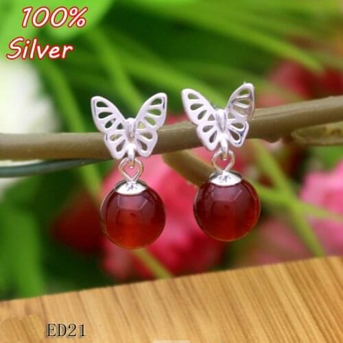 925 Sterling Silver Color Butterfly Stud Earrings Blank For Women with 8-11mm Base Tray for DIY Earrings