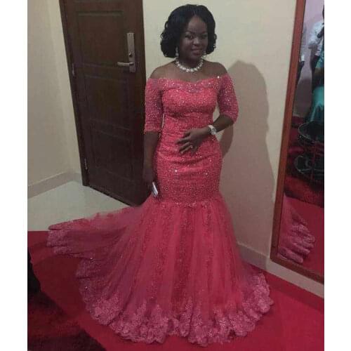 South African Pink Mermaid Wedding Dresses Plus Size With Appliques Black Girls Long Bridal Gown Vestidos De Novia Sirena