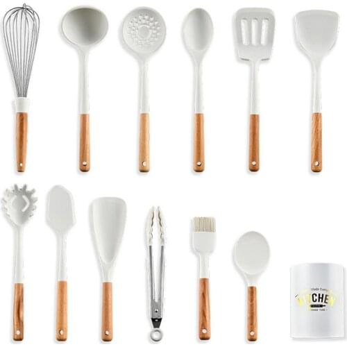 12PCS Silicone Kitchenware Cooking Utensil Set Heat Resistant Kitchen Non-Stick Cooking Egg Beaters Utensil Kitchen Cooking Tool