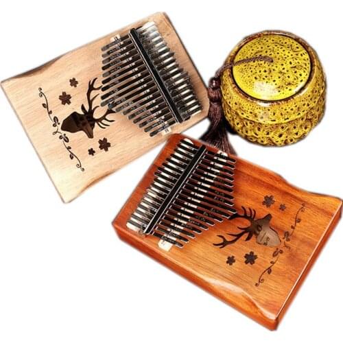 17 Keys Solid Acacia Wood Kalimba Thumb Piano Tuning Hammer Portable Musical Instrument Accessories Colors