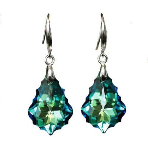 2021 Trendy Rainbow Water Drop Earring Seven Color Earrings Silvery Color Zircon Gift Girlfriend Rainbow Crystal Earrings