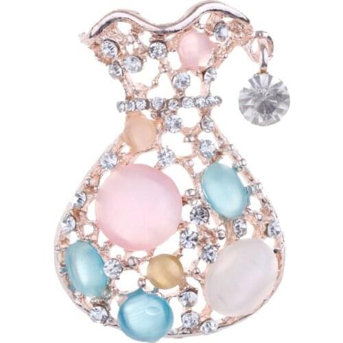 5x Phenovo Crystal Alloy 33mm Diamond Pearl Opals Purse Buckle Decor