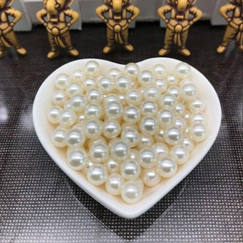 8mm ABS Round Beads Imitation Pearl for Craft Decorations Women DIY Clothes Jewelry Sew Accessories No Hole