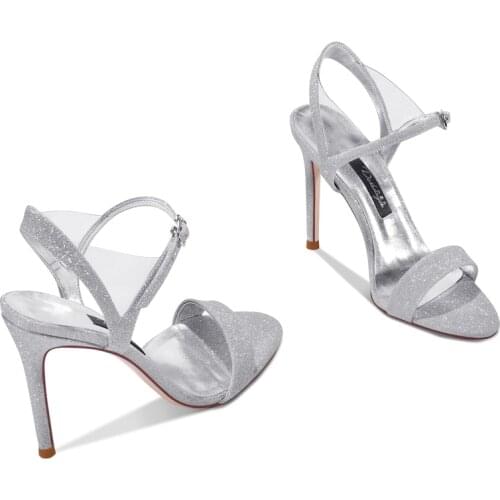 2021 summer new fashion stilettos sexy buckle strap French girl sandals banquet dress large size bride wedding shoes