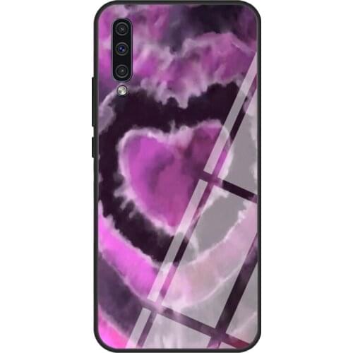PINK TIE DYE HEART Tempered Glass Case For Samsung A52 A12 A32 A42 A72 A31 A51 A71 A40 A50 A70 A20e A21S