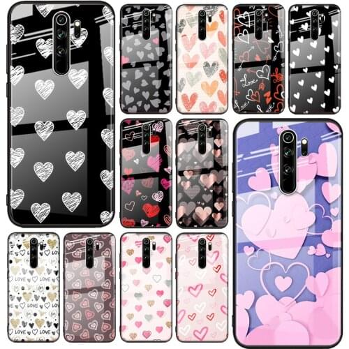 Tempered Glass Cover Animal Cute Love Heart For Xiaomi Redmi Note 10 10S 9T 9S 9 8T 8 7 5G Pro Max Shockproof Phone Case