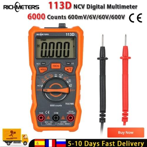 NCV Digital Multimeter 6000 Counts Auto Ranging AC/DC Voltage Temperature Measuring Meter Flash Light Backlight Magnetic Suction