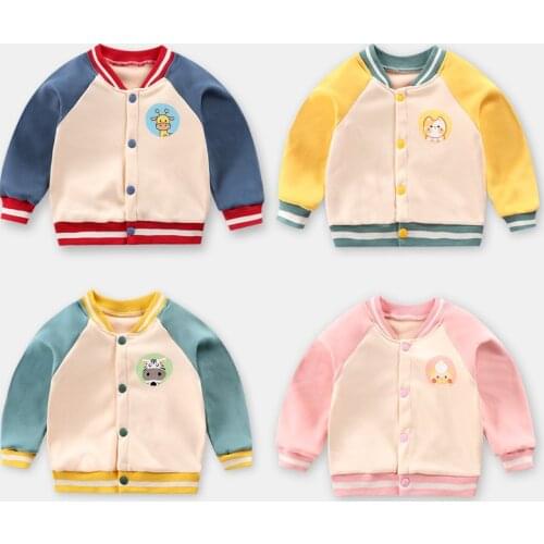 Childrens baseball uniforms and velvet padded jacketsBoys and girls Korean childrens clothes