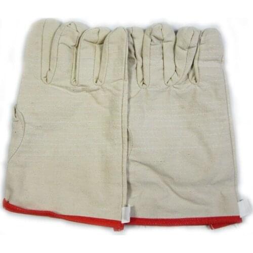 Double-layer canvas household gloves wear-resistant and tear-resistant white gloves thickened lining