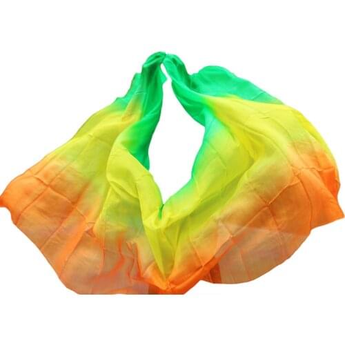 Customized 100% Real Silk Belly Dance Veil 200/250/300cm Hand Dyed Dance Silk Veil Gradient Color Dance Accessories Veil 5 Sizes