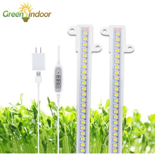 Indoor 20W Led Grow Light Full Spectrum Phyto Lamp 2pcs Led Bars For Plants Growing Flowering With Timer Dimming Phytolamp Strip
