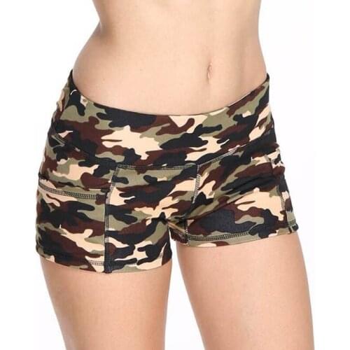 Womens Camouflage Print Shorts Female Summer Sports Shorts Women Sexy Slim Low Waist Mini Beach Correndo Short Pants