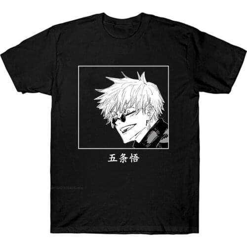 Anime Jujutsu Kaisen Tshirts Men Kawaii Summer Tops Gojo Satoru Graphic Tees Camisas Cool Cartoon Unisex T Shirt Male