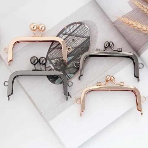 K011 no hole screw 10CM square purse frame bead flower bud buckle DIY Kiss lock bag accessories 2pcs/lot