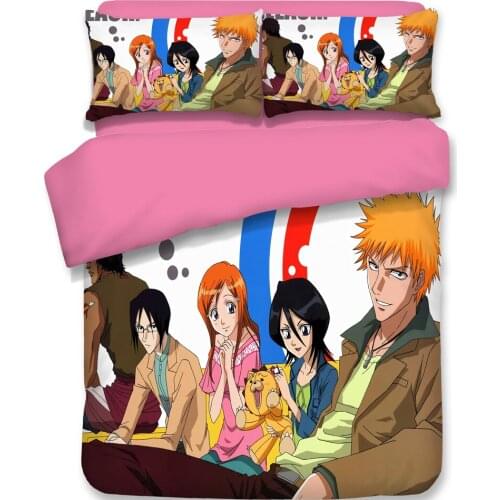Anime Bleach Duvet Cover Set Comforter Bedding Sets Luxury Manga Kawaii Bedding Set with 1 Duvet Cover and 2 Pillowcases