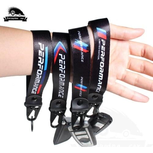 Leather Keychain Alloy key ring nylon Exquisite printing for BMW e30 e46 e90 e60 e39 e36 f30 X5 X6 M performance Car accessories