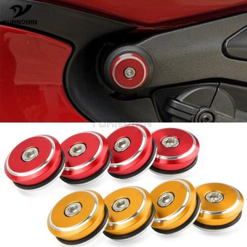 Red Motorcycle Frame Hole Cap Cover CNC Aluminum Plug Bolts Protector For Ducati SUPERBIKE Panigale 899 955 959 1199 1299 1299S