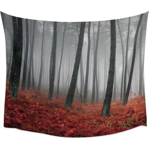 Red Leaves Forest Wall Tapestry Home Wall Decor Tapestry Bedroom Tapestry Wall Hanging Picnic Mat Yoga Mat
