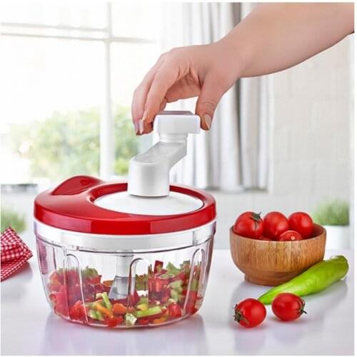 Kitchen Mixer Food Turning Handle Hand Chopper, Rondo, Grater, Shredder, 3 Blade, Non-slip Sole, Vegetable, Fruit Hand Blender
