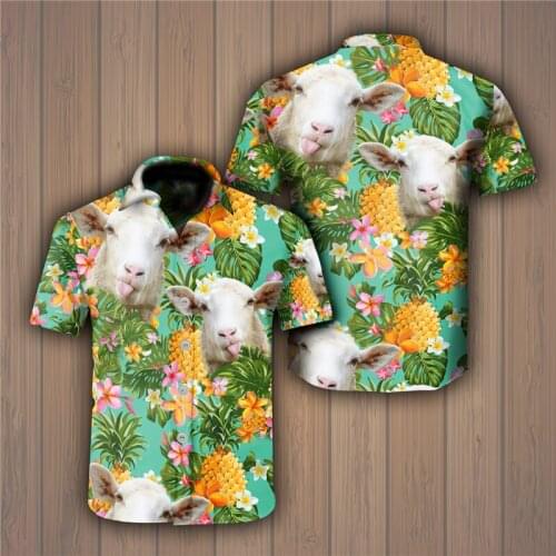 2021 Summer Quality Harajuku Beach New Arrival Men Short-Sleeve Animal Casual Anime Shirt Blouse Loose Surfing Hawaiian-shirt