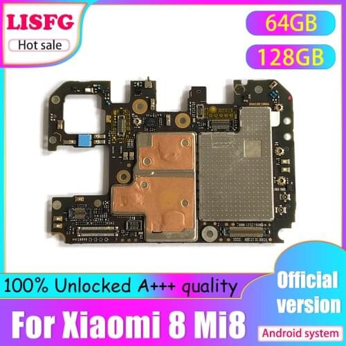 Motherboard For Xiaomi 8 Mi 8 Motherboard Mainboard Logic Board Original Global version Work Well Unlocked Main Circuits Board