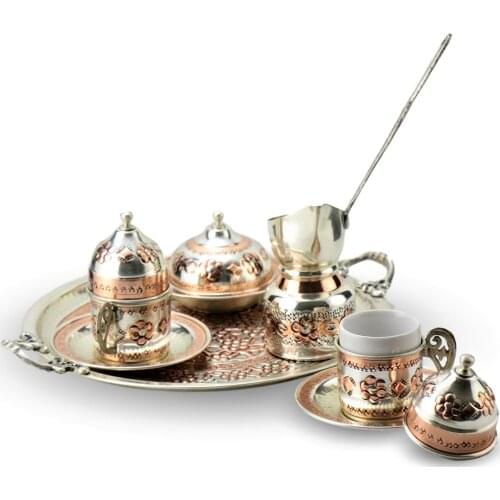 Morya Copper Teacup Vintage Handmade Retro Coffee Tea Cup Set Pot Mug Sugar Bowl Creamer Teaset Kettle Noble Luxury 6 pcs