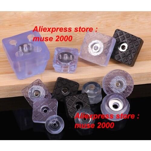 24x24 38x38mm Plastic cabinet feet pad buffer damper rubber Transparent Clear audio foot wood Moisture wear noise proof