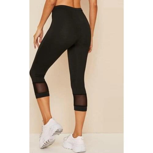 Mesh Patchwork Sport Leggings Women High Waist Tights Yoga Pants Solid Hollow Sports Wear Gym Push Up Yoga Pants Trousers Штаны