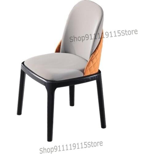 Modern Simple Solid Wood Leisure Chair Living Room Household Single Leather Art Back Dining Chair Stool Book Chair A1 New Produc