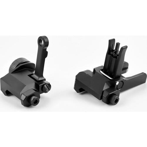 KAC300/600 Tactical CNC KAC 300M Metal Flip-Up Front Rear Sight Set for Picatinny Rail Machine CNC Aiming Folding Iron Sight