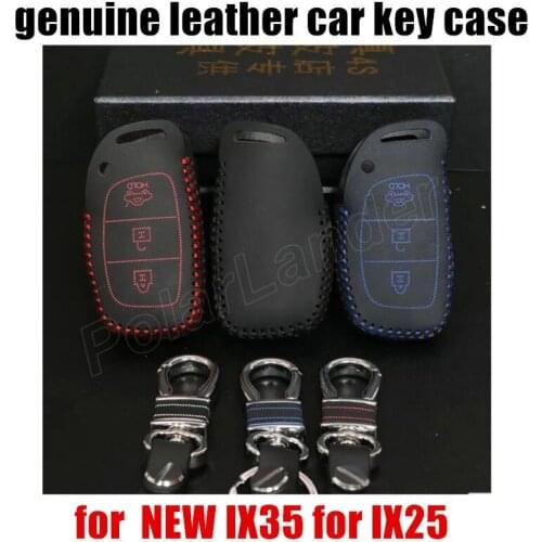 Only Red top quality car key case fit for HYUDNAI NEW IX35 IX25 leather cover key case sewing by hand car styling new design