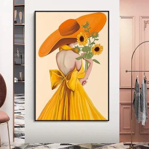 Cross Stitch New Embroidery Sunflower Girl Living Room Bedroom Large Grid Cotton Embroidery Kit Sewing Kit Home Decorations