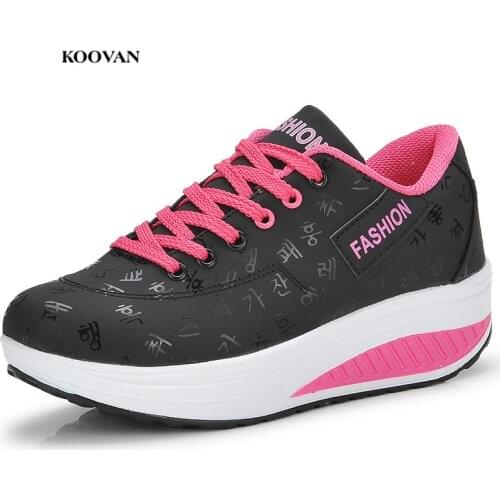 Koovan Womens Thick Bottom Flats 2018 Rocking Shoes Thick Shaky Sneakers Fashion Leisure Large Size Womens Shoes