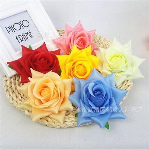 13cm Silk Rose Flower Head Lot 10PCS Artificial Flowers Wedding Gift Box Decoration DIY Bride Wreath Garland Party Supplies