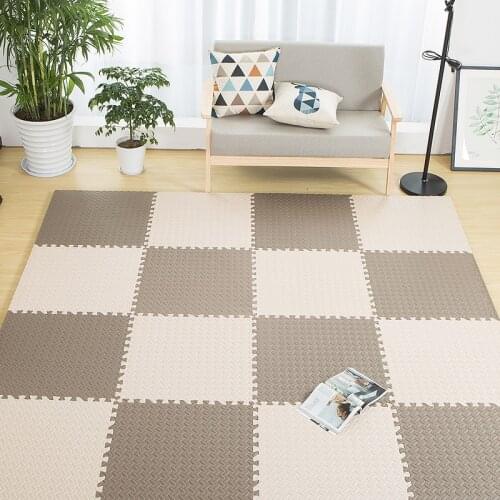 Leaves embossing Interlocking Game Exercise Gym Floor play mats 60*60x1.2cm 12Pcs