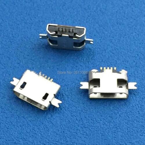 10pcs Micro connector heavy plate 1.0 SMD 2 feet Mini usb 5P female Tablet charging for Motorola NI525 Mobile phone socket