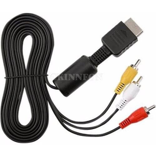 200Pcs/Lot Black Audio & Video TV AV RCA Cable For PlayStation Lead Cord 1 2 3 PS1 PS2 PS3 (Color: Black)