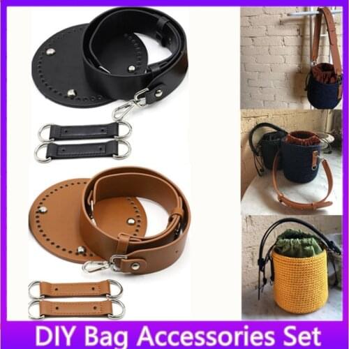3pcs/set DIY NEW Shoulder Bag Knitting Bag Handbags Bag Handmade Bottom Strap With Hardware Bucket Bag Accessories