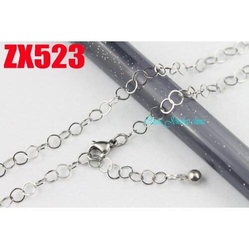 4mm square wire annulus welding chain stainless steel necklace fashion Sweater chain 20pcs ZX523