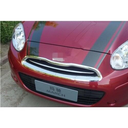 ABS Chrome Front Grid Fence Racing Grills Trim For 2010 NISSAN March