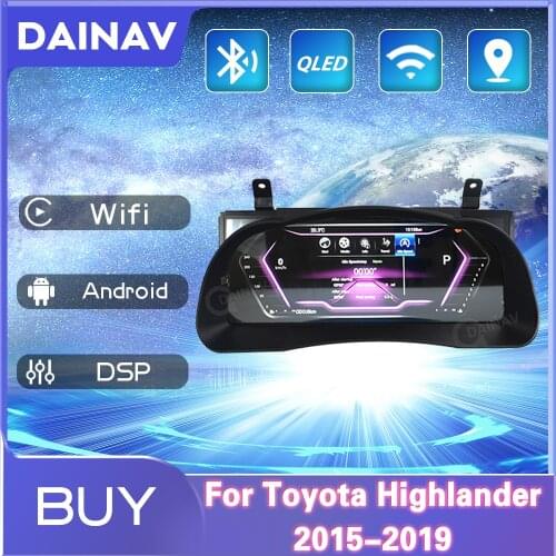Android car gps Navigation For Toyota Highlander 2015-2019 auto LCD Meter instrument dashboard screen Multimedia player
