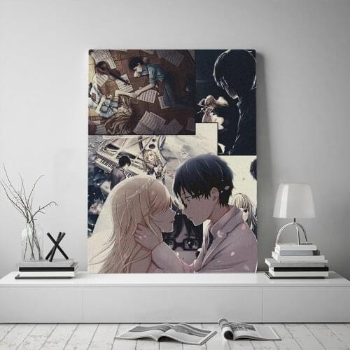 Your Lie in April Kousei Kaori Anime Decoration Prints Canvas Manga Home Decor Dorm Living Room Bedroom Poster Painting Wall Art