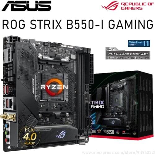 Asus ROG STRIX B550-I GAMING AMD B550 Socket AM4 Motherboard PCI-E 4.0 2 DDR4 64GB 4 SATA III 2 M.2 Motherboard Placa-mãe New