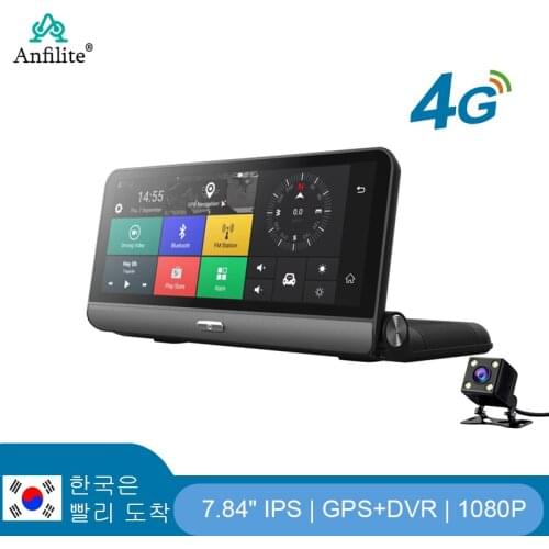 Anfilite 7.84" Car DVR FHD 1080P 4G Android 5.1 Dash Camera Rearview Mirror GPS Navigation Auto Registrar Video Recorder ADAS