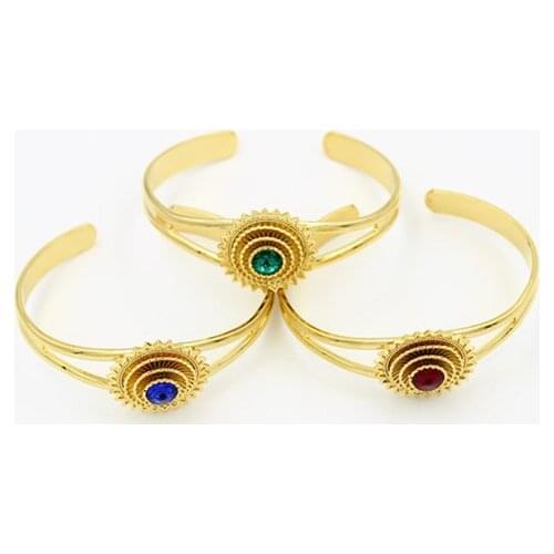 Bangrui gold Ethiopian/Eritrea jewelry cross bangle and bracelet Gold Color Ethiopian jewelry bangle for African festival