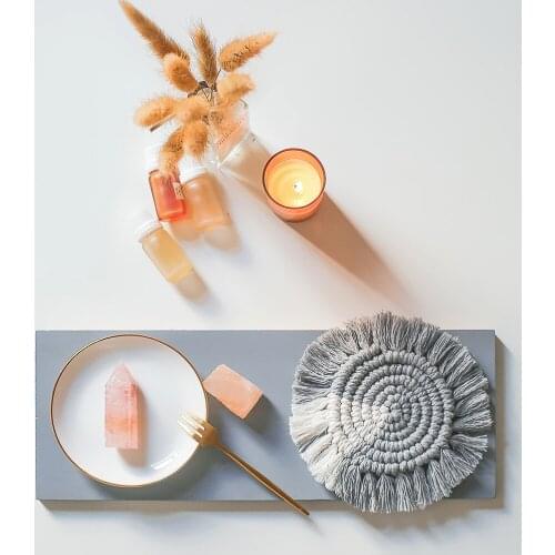 Bohemian Hand-Woven Cotton Cord Thick Anti-Scald Thermal Pad Heat-Resistant Dining Table Cushion Coaster Bowl Mat Gt109