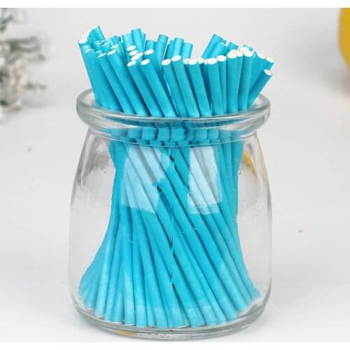 Eco-friendly Solid Core Paper Lollipop Sticks Colorful Food-Grade Paper Stick For Chocolate Cake Fondant Candy Paste Tool